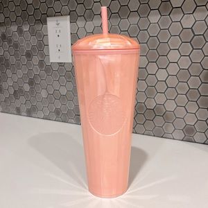 NWT Starbucks Pearl Pink Marble Dome Top Venti Tumbler